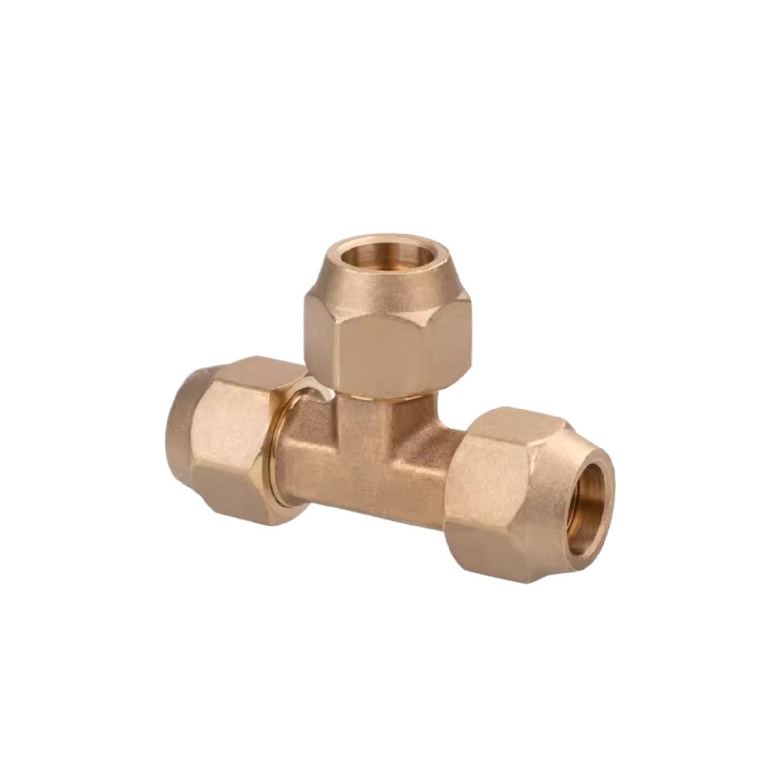 Trójnik mosiężny klimatyzator + nakrętka kuta SAE 1/4 3/8 1/2 3/4 pasująca do gwintu UNF 3 sposoby równego połączenia kołnierzowego adapter do łącznika rurowego(1I2 SAE)