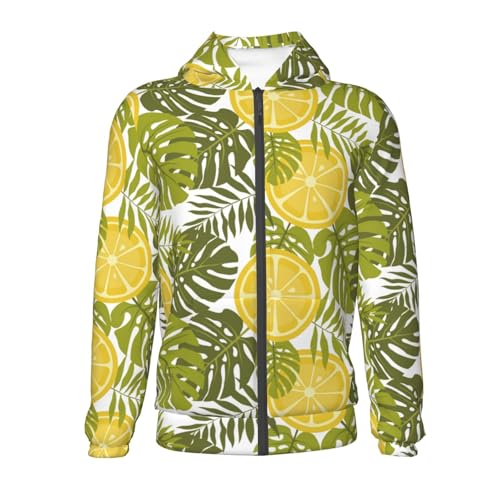 Citrus and Leaves Kids Pullover Hoodies Boys Zip Up Sweatshirts Girls Athletic Clothes with Pocket2