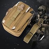 Flintronic Torba taktyczna talia, Torba na pasek taktyczny wojskowy kompaktowy 1000D nylon do małych narzędzi uniwersalny telefon komórkowy Odkryty Sport piesze wycieczki i Camping, Khaki, 18 x 13.5 x 4 cm