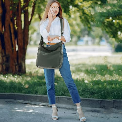 Image of Canvas Hobo Crossbody Shoulder Tote Bag for Women and Men Large Purse Messenger Bag Travel Work Shopping
