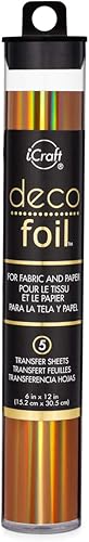 Miniatura 8 de iCraft Hojas de transferencia de papel de aluminio Deco 6 "X12" 5Pkg-Bronce