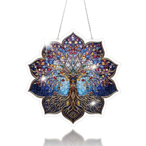 Roneenz Diamond Painting Kits Hanging Pendant, Tree Hanging Diamonds Art kit for Adults, Special Shaped DIY 5D Art Window Decor, Home Garden Room Decor Gifts for Women and Girls