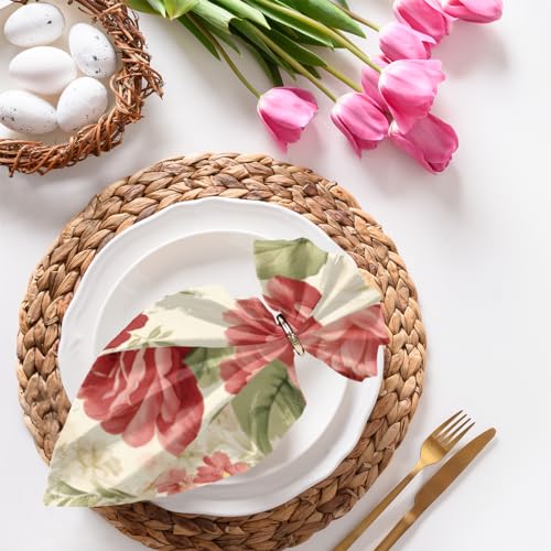 Servilletas de Tela rosas set 6 lavables 50.5x50.5 cm miniatura 4