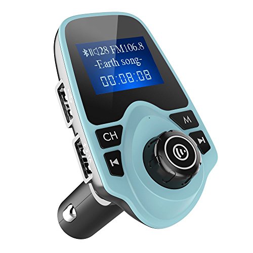 Nulaxy Bluetooth Car FM Transmitter Audio Adapter Receiver Wireless Handsfree Voltmeter Car Kit