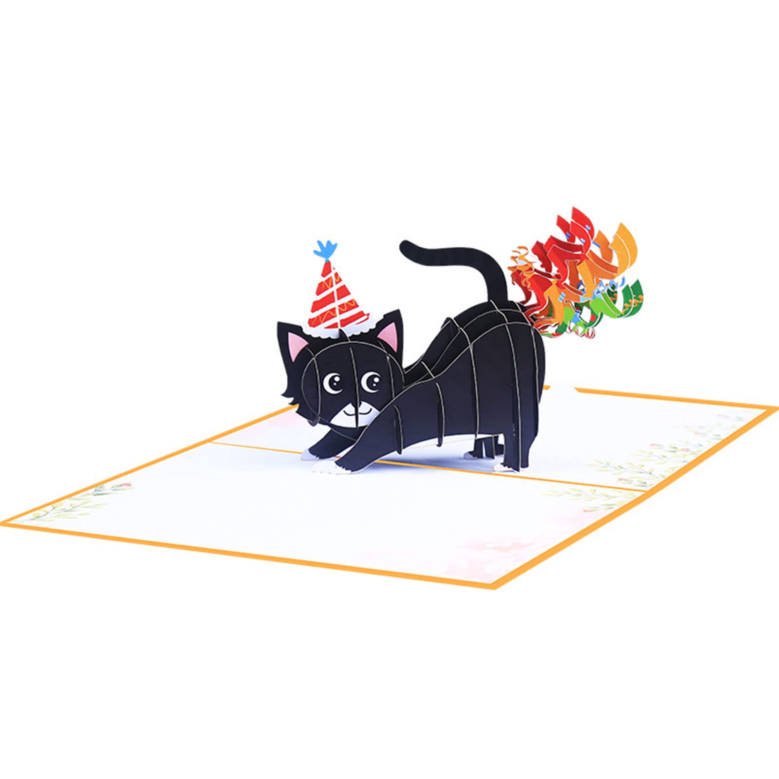 Amazon | KAJENO ハッピーバースデーカード 猫 虹 手書き 祝福 感謝