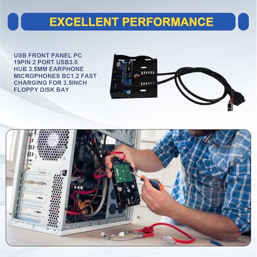 Conector frontal USB 3.0 de 19 pines para transferir datos y conectar auriculares 4