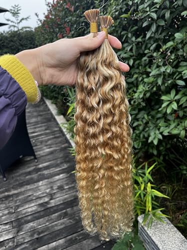 Water Wave I Tip Hair Extensions Human Hair Curly Keratin