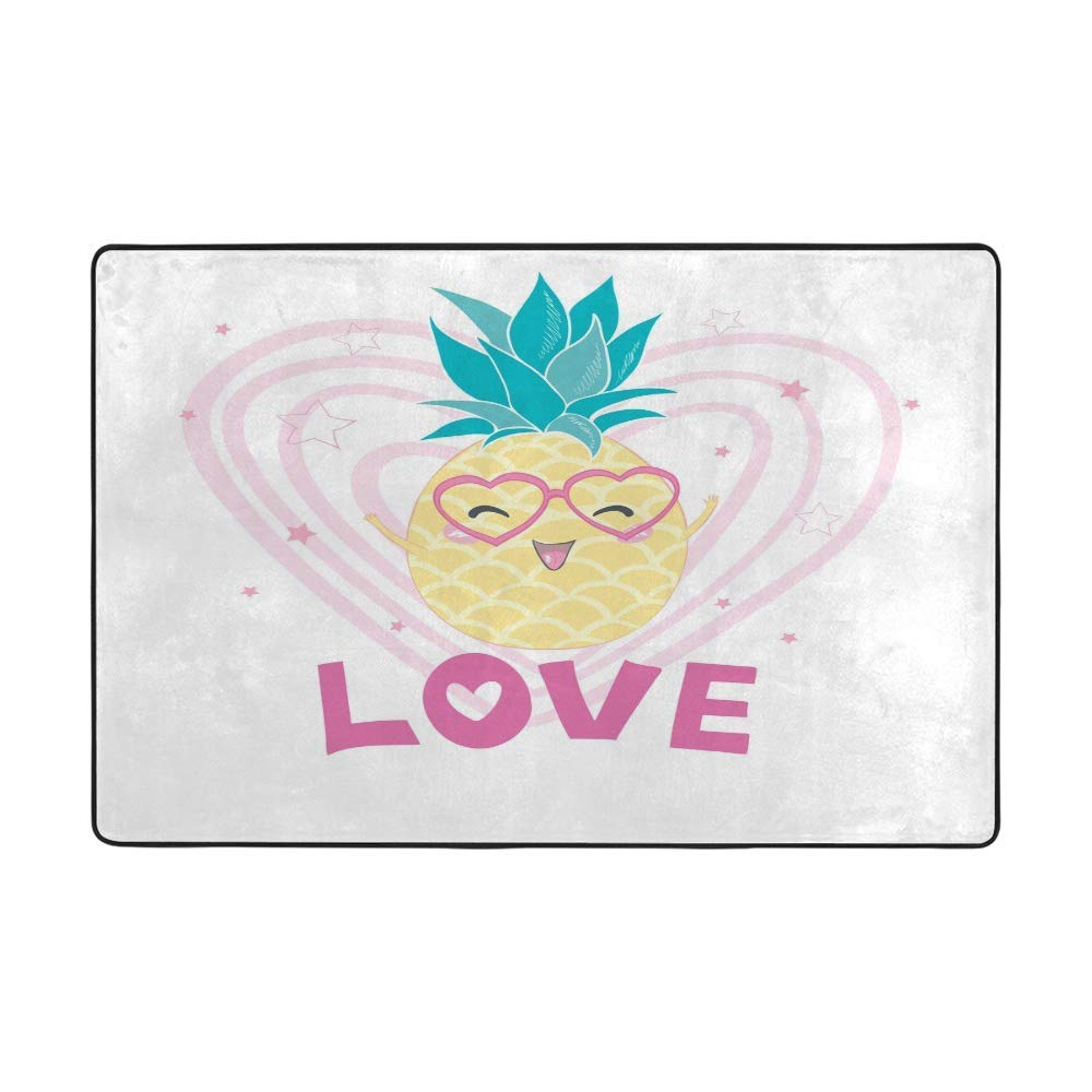 Grand tapis super doux ananas jaune pour décoration salon cocooning 160x120 cm