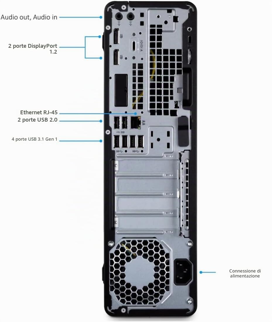 HP 800 G5 SFF PC Computer Desktop, Windows 11 Pro + Office 2021, Intel Core i7-9700 Ram 8GB DDR4 256GB (Ricondizionato) 800 G5 SFF i7 8GB 256GB