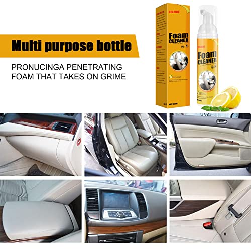 Multifunctional Car Foam Cleaner - Multipurpose Bubble Cleaner Sprays, Lemon Flavor and UV Protectio