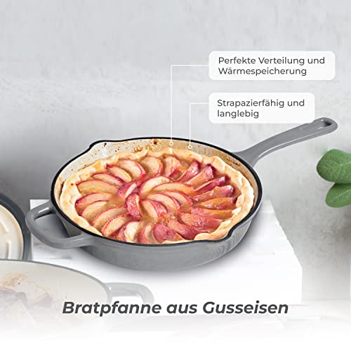 MasterPro-Unique-Sarten-de-Hierro-Fundido-de-245-cm-Color-Blanco-Fabricada-con-Hierro-Fundido-Mango-Ergonomico-Menaje-de-Cocina-Compatibles-con-Todo-Tipo-de-Cocinas