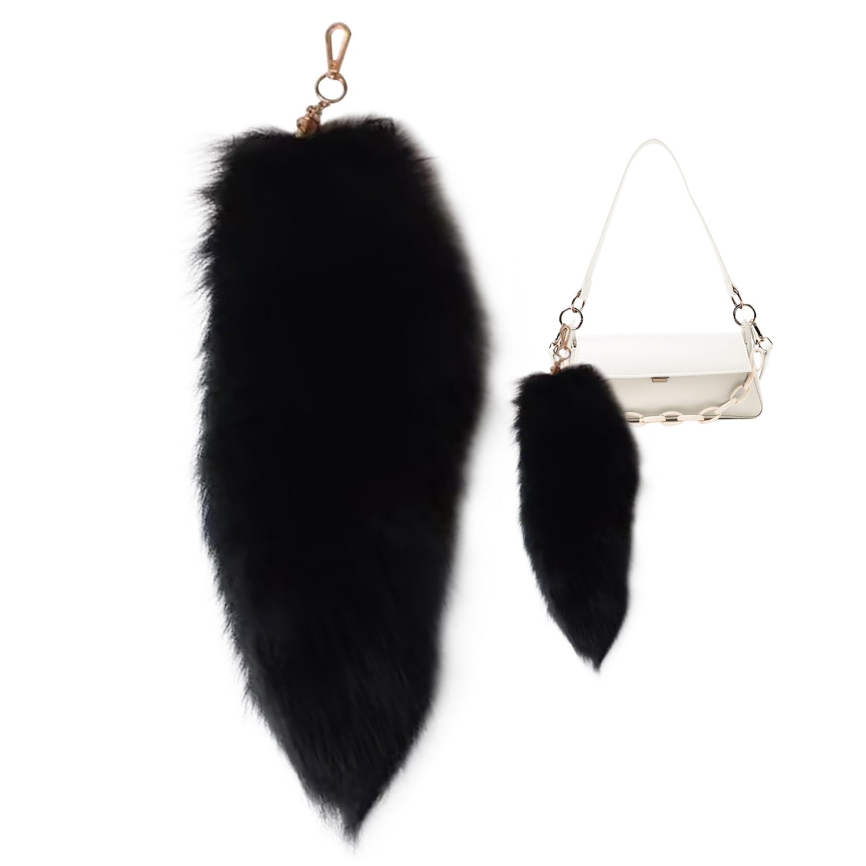Llavero De Cola De Zorro Esponjoso - Piel Sintética Suave, 40 Cm - Ideal Para Cosplay, Bolsos Y Regalos Originales