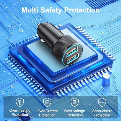 Image of 36 W USB Cigarette Lighter with Two QC Ports, Car Socket Compatible with Mobile Phones (e.g. Samsung Galaxy S24 /S23, iPhone, Google Pixel), Tablets
