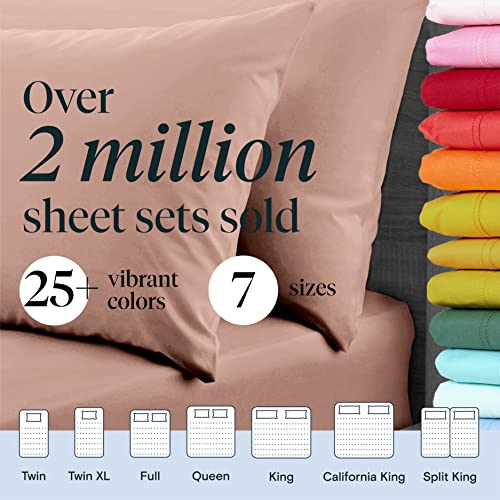 Luxclub 6 Pc Queen Sheet Set Bed Sheets Deep Pockets 18" Eco Friendly Wrinkle Free Sheets Machine Washable Hotel Bedding Silky Soft - Pearl Pink Queen #TOP1