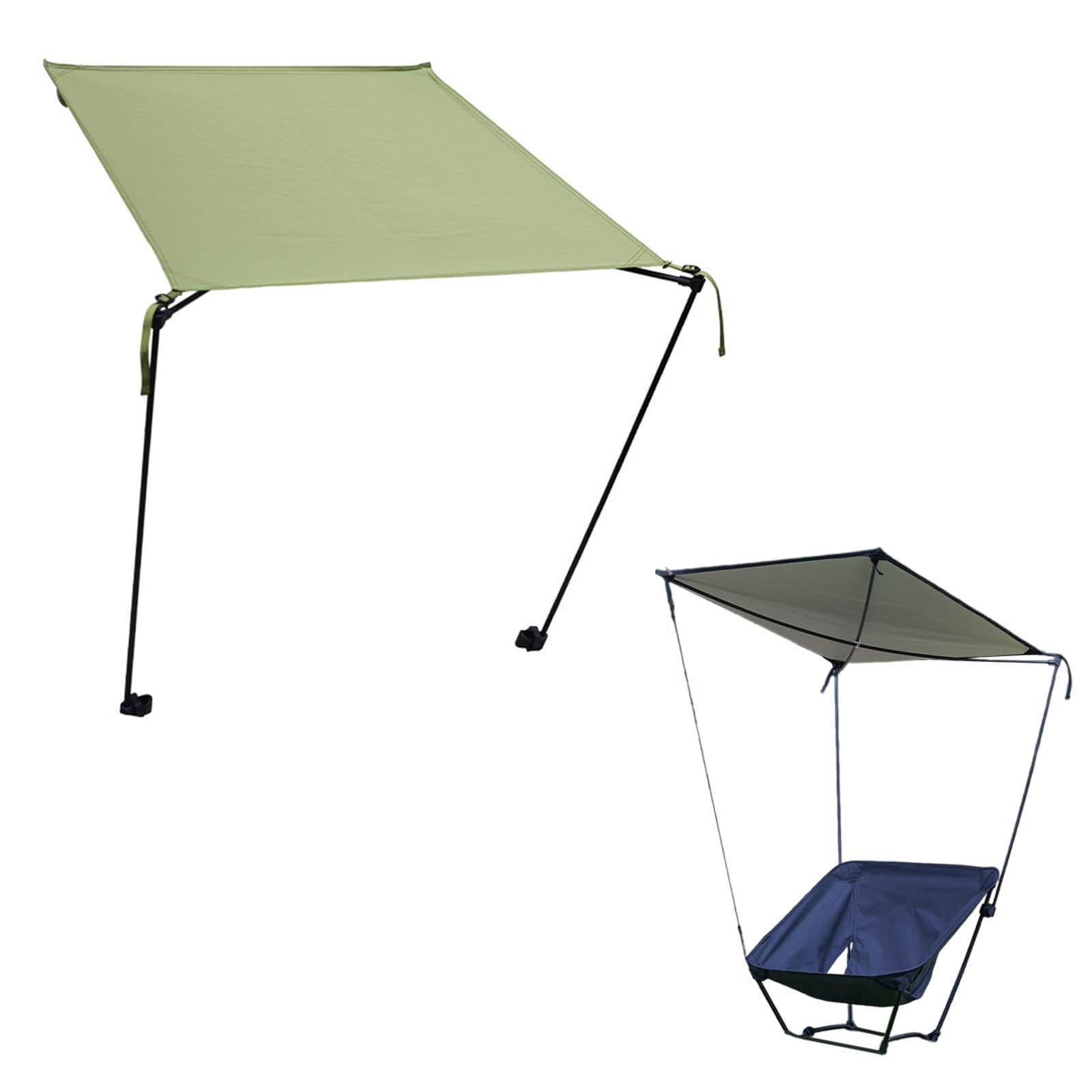 B Baosity Sombra de Silla de Camping Desmontable de Poliéster Resistente con Toldo Portátil Y Mecanismo de Ajuste Rápido Adecuada para Jardín Patio Camping Y, Verde