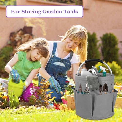 Image of 17L Collapsible Cleaning Supplies Caddy with Handle for Travel, Dark Gray