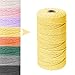 Produktbild Makramee Garn 3mm x100m naturliches Baumwollgarn Baumwollkordel Kordel-Strickarbeiten Kettgarn DIY Handwerk Basteln Wand Aufhängung Pflanze Aufhänger Schnur Stricken Wandbehänge Dekorations (Ingwer)