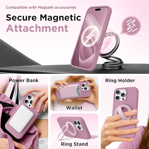 Image of GolbinBox Magnetic for iPhone 16 Pro Max Case, Silicone Cover, Blackcurrant