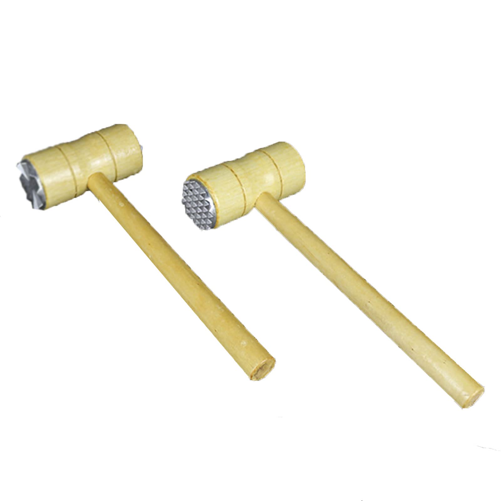DUTUI 2PCS Beef Hammer, Wooden Handle Meat Mallet Tool for Kitchen & BBQ, Suitable for Chicken, Steak, Fish and Pork