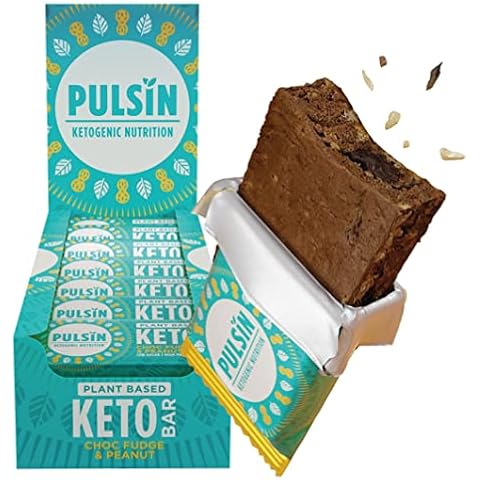 Pulsin - Plant Based Keto Protein Bars - Choc Fudge - 50g x 18 - 12.6g Protein, 9.3g Fibre, 8.6g Carbs Per Serving - Gluten, Palm Oil & Dairy Free Cover