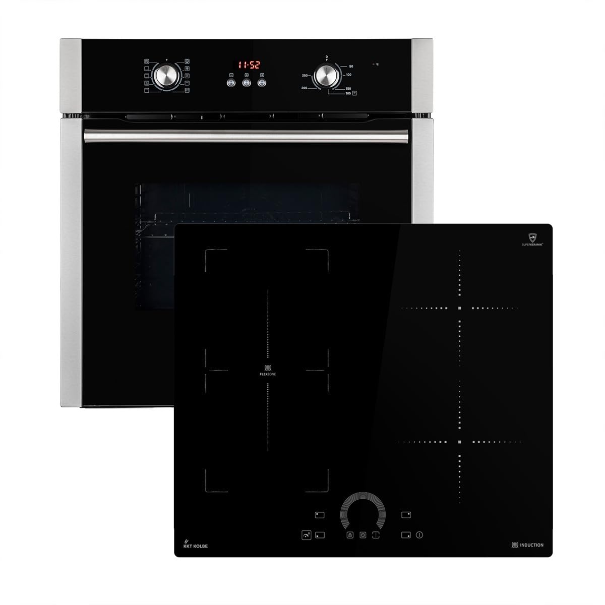 KKT KOLBE Autarkes Herdset | 60cm Einbaubackofen BO8805SS | 59cm Induktionskochfeld IH85901FZ | Grill | Heißluft | Automatik-Timer | 2-fach Wärmeschutzverglasung | Kindersicherung | SET8805IH592FZ - 1