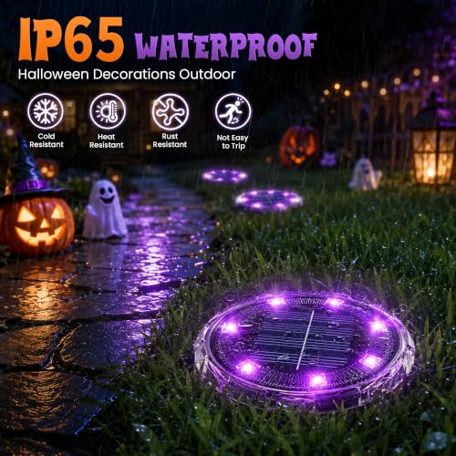 SOLPEX Halloween Solar Lights Outdoor, Halloween Decorations 10 Pack Purple - image 6