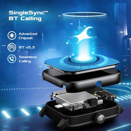 Image of Fastrack Phantom Smart Watch|1.85 inch UltraVU Display| Functional Crown| SingleSync BT Calling|100+ Sports Modes|100+ Watchfaces|AI Voice Assistant|in-Built Games| Aluminium Case with Mesh Strap