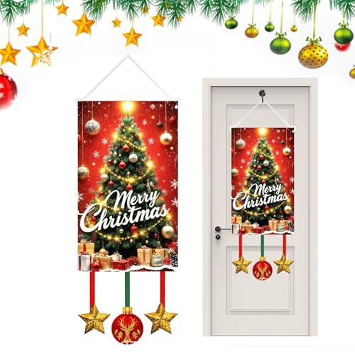 メリークリスマス フラグ,ホリデー 装? 防水 - 冬季 ガーデン フラグ 室内用 バナー - 寝室用 室内用 屋外用 パーティー用 家用 壁用 窓用 ドア用 庭用 パティオ用 ポーチ用 通路用