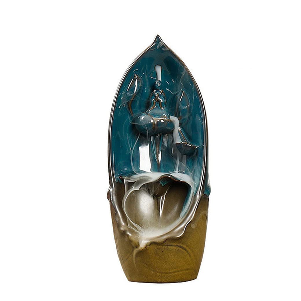 Porte-encens cascade en céramique Lotus pour une ambiance relaxante au salon