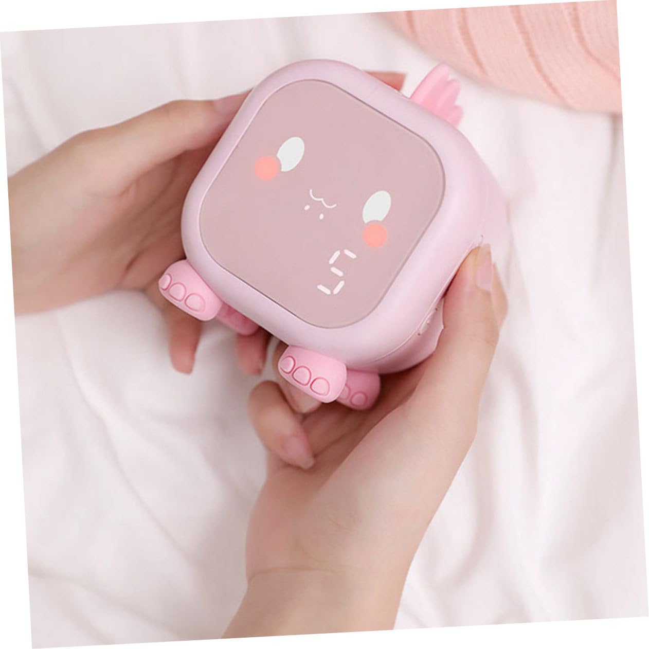 Ciieeo Kinderwecker mit LED Nachtlicht USB Schlafgeräuschen und Nickerchen Timer Rosa aus Abs und Silikon für Schlafzimmer