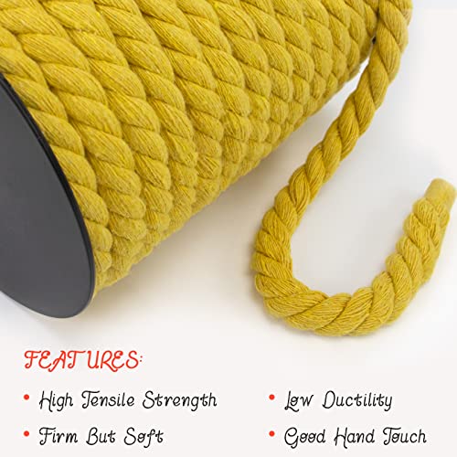 JeogYong 10mm Macrame Cord, 75 Feet Natural Macrame Rope Yarn, 3 Strand Twisted Cotton String for DIY Crafts Wall Hanging Plant Hangers Gift Wrapping Decorations (Light Coffee) by JeogYong - Used condition - Image 4