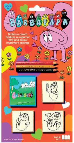 MULTIPRINT - A1201051 - Loisirs créatifs - Tampons et crayons de couleur Barbapapa - Coloris aléatoire