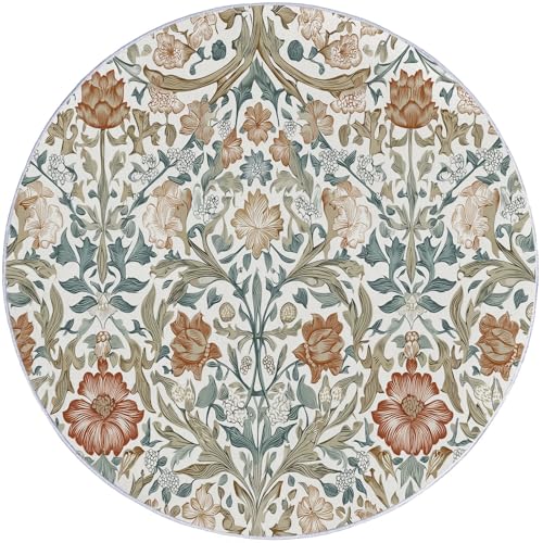 Tapis rond 120 cm William Morris multicolore insonorisé - 8