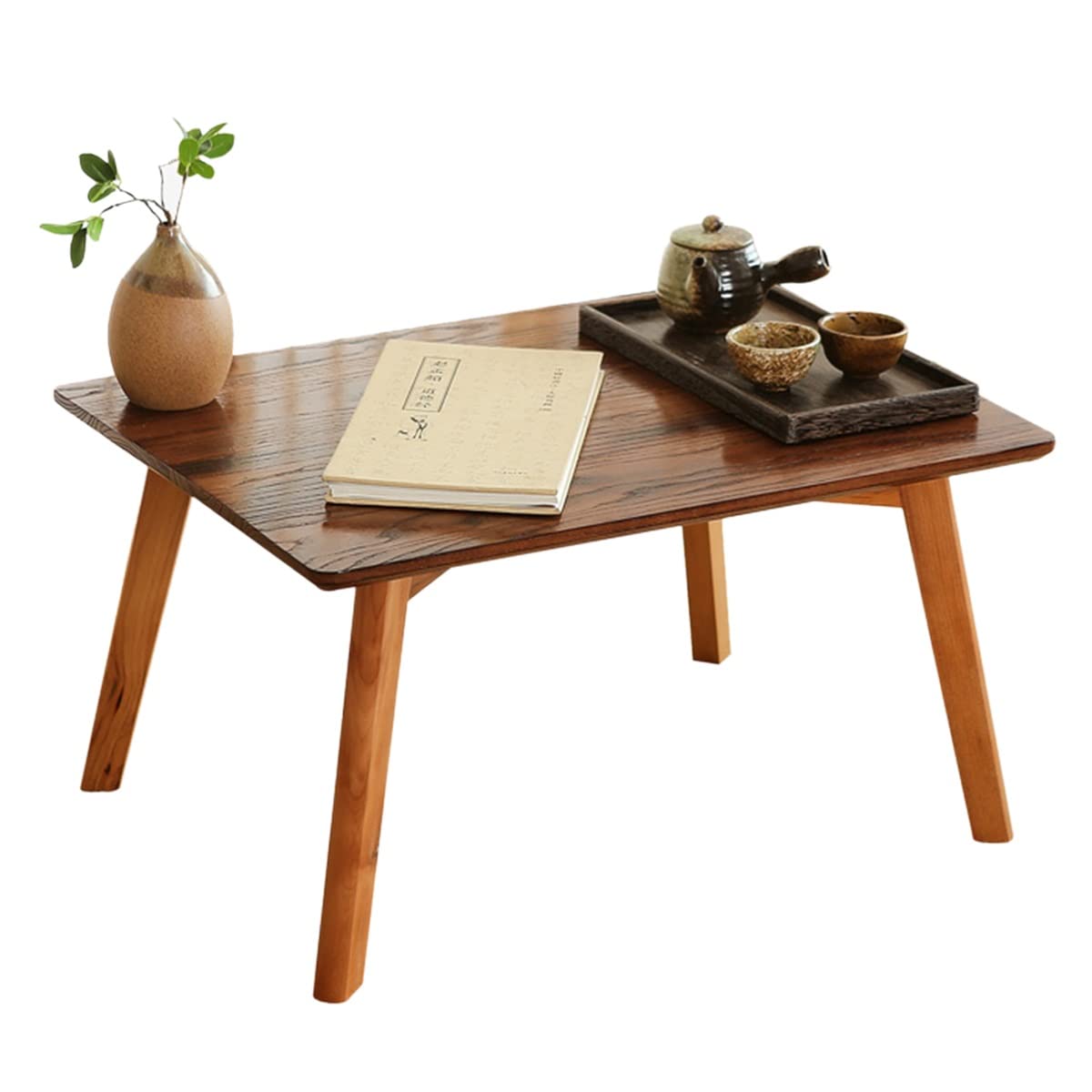 Wooden Small Coffee Table Floor Low Table Bed Table Small Tea Table Living Room Coffee Table Children's Game Table (Color : Brown, Size : 60x45x32cm)