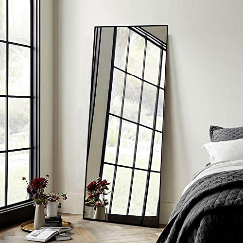 Cassilando Full Length Mirror 65" × 24", Floor Big Mirror,Standing Mirror, Against Wall For Bedroom,Dressing And Wall-Mounted Thin Frame Mirror (Black, 65X24) #TOP2