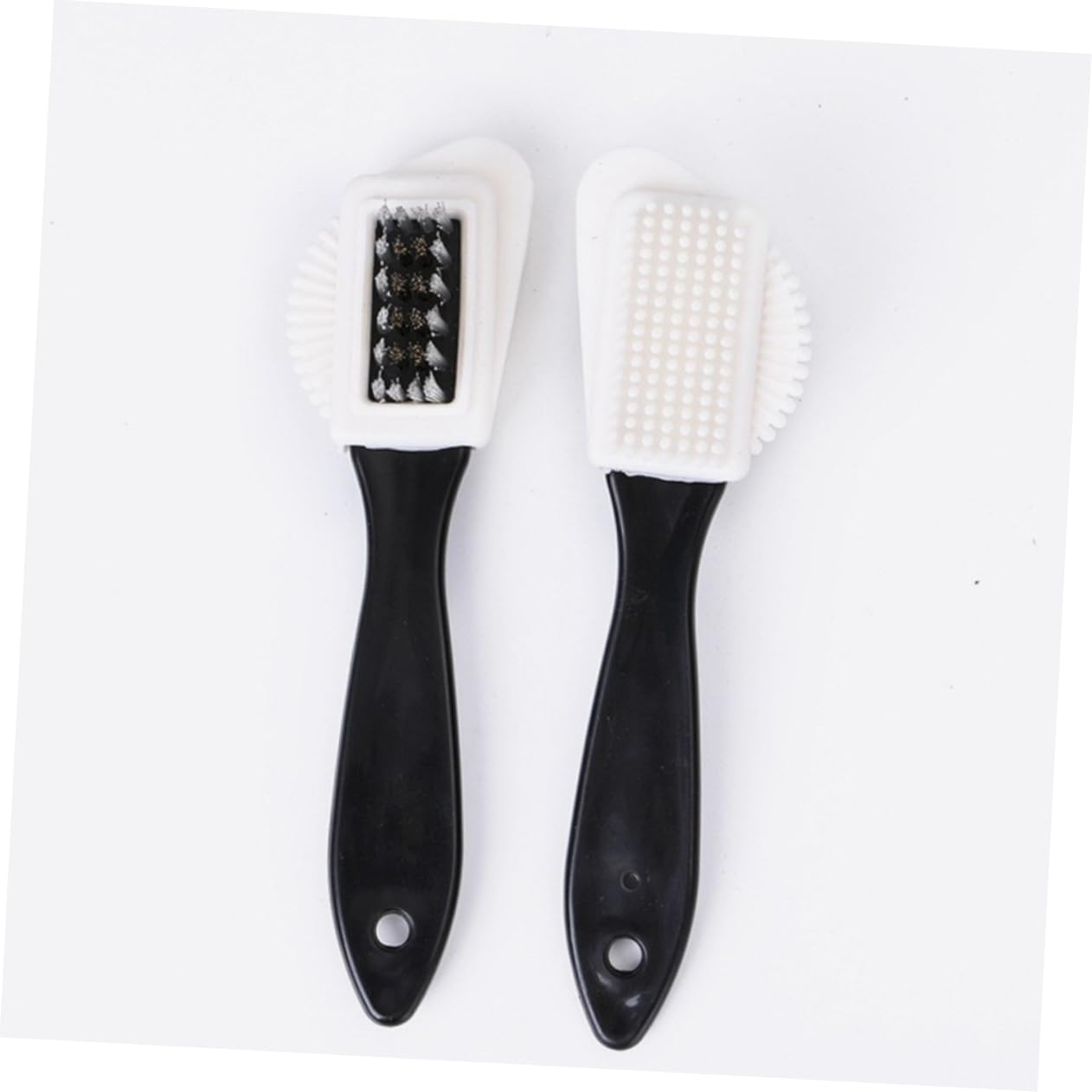 5 Set Spazzola Lucidatura in Pelle Spazzola Per Scarpe A Doppia Faccia Spazzola Per Lucidare Le Scarpe Detergente Per Spazzole Per Macchia Bianco Criniera 2 Pezzi * 5