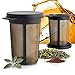 Produktbild Finum BREWING BASKET L Teesieb Für Losen Tee, Edelstahl Teefilter mit Abtropfschale, Dauerfilter für Tee und Kaffee, Größe L, schwarz (4)
