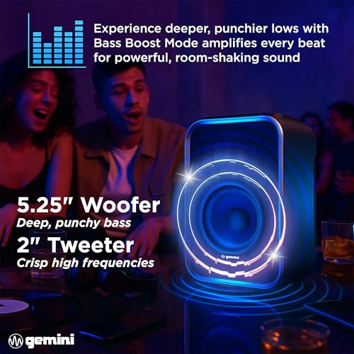 Gemini Portable Outdoor Party Speaker, LED, Water-Resistant (GNV-60) by Gemini - Used condition - Image 4