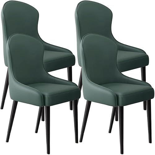 Miniatura 51 de YVYKFZD Leather Dining Chairs, Dining Room Chairs Set of 2/4, Kitchen Chair with Metal Leg and Backrest, Upholstered Comfy Side Chair, for Bedroom