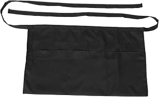 Delantal De Servidor De Media Longitud Con Bolsillos Mandil Unisex Para y Camareras Para Restaurantes y Cafeterías Color Negro