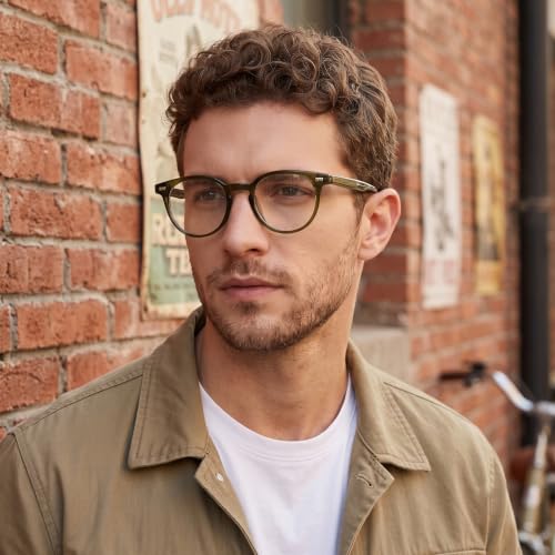 Image of Dollger Women Round Blue Light Blocking Glasses Men Retro Computer Gaming Eyeglasses Anti-Eyestrain