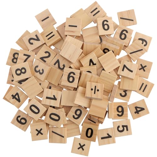 1200 piezas mini fichas numéricas de madera pequeña