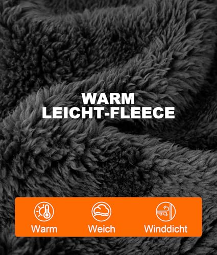 Bobelle Wear Plüsch Sturmhaube Mütze Damen Winter, Warme Balaclava Fleece Thermo Skimaske Gesichtshaube Herren für Outdoor Skifahren Radfahren (Schwarz)