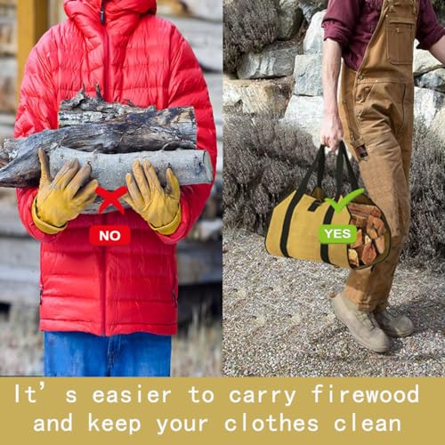 Alotoa US-FC-B Firewood Carriers,Canvas Log Carrier Bag,Outdoor Wood Racks,Fireplace Stove Accessories,Extra Large Firewood Holder thumb #4