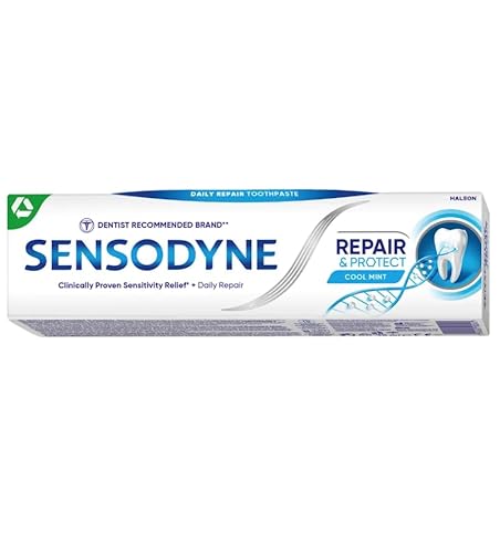 Sensodyne Repair & Protect Toothpaste Cool Mint 75ml, Toothpaste for Daily use to Restore Sensitive Teeth, Pack of 5