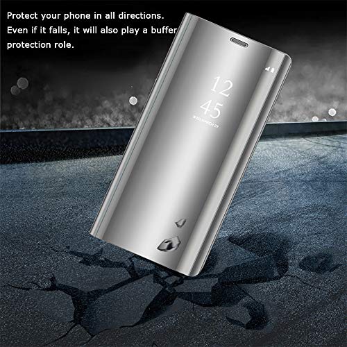 Capa flip espelhada C-Super Mall para Galaxy S9 Plus, capa com suporte galvanizado de luxo com prote