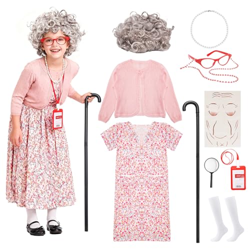 Disfraz de Abuela para Niños con Accesorios
