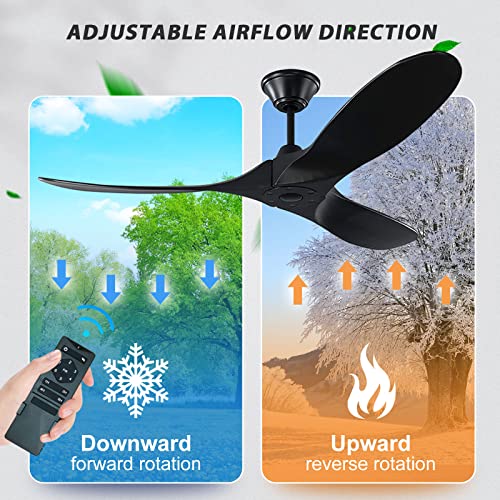 52inch-Outdoor-Ceiling-Fan-without-Light-Modern-Black-Ceiling-Fan-no-Light-Natural-Wood-3-Blade-Ceiling-Fan-with-Remote-Control-Indoor-Outdoor-Ceiling-Fans-for-Patios