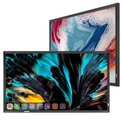 Image of 43-Inch Smart Mirror TV - Black Aluminum Art Frame - 4K UHD Waterproof Display, Elegant Two-in-One TV and Mirror for Bathroom, Home or Commercial Use