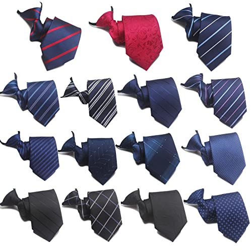 Image of Mens Ties, Mens Zipper Ties Neckties for Men, Silky Zip Up Ties, Men's Pretied Ties Set